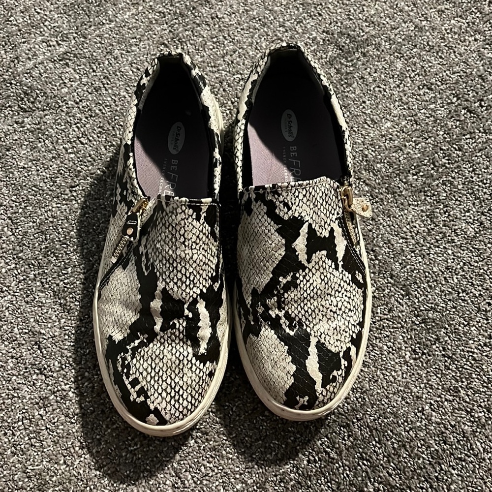 Dr. Scholls’ snakeskin slip ons